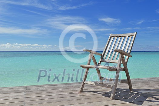 tropical beach with white sand at summer