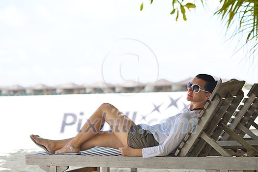happy young woman on summer vacation on beautiful tropical beach have fun enjoy and relax happy young woman on summer vacation on beautiful tropical beach have fun enjoy and relax
