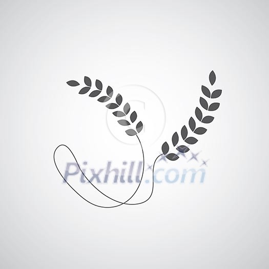 wheat symbol on gray background wheat symbol on gray background