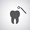 Tooth icon on gray background  