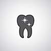 Tooth icon on gray background 