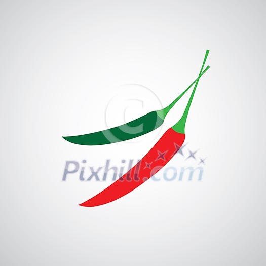 chili pepper symbol on gray background  