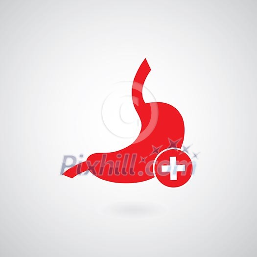 stomach symbol on gray background stomach symbol on gray background