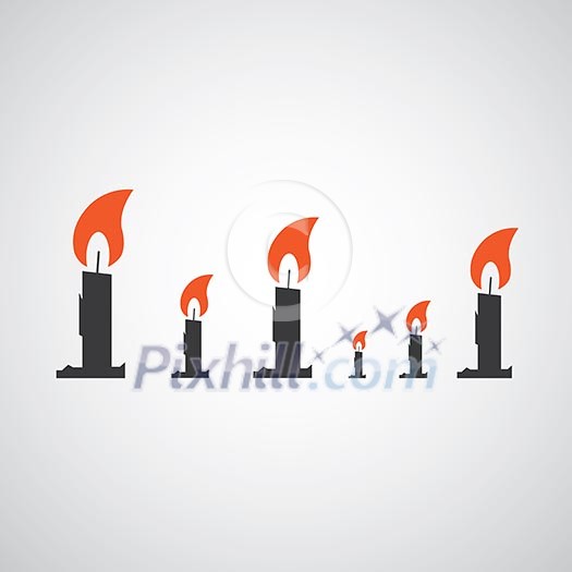 vector candle symbol on gray background vector candle symbol on gray background