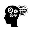Brain gears symbol concept for idea  