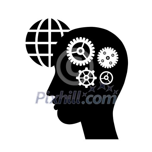 Brain gears symbol concept for idea 