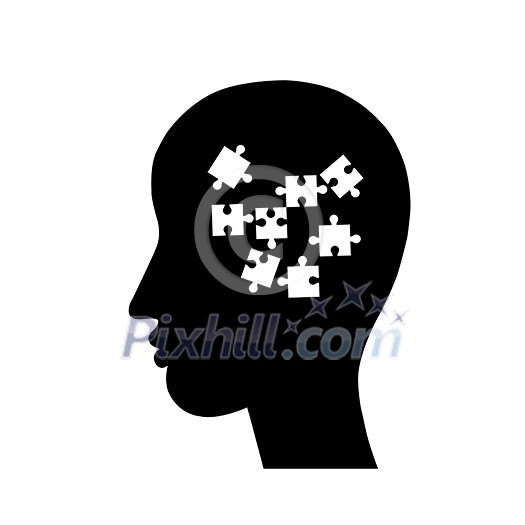 Brain jigsaw puzzle concept for idea 