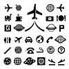 vector basic icon set for airport 