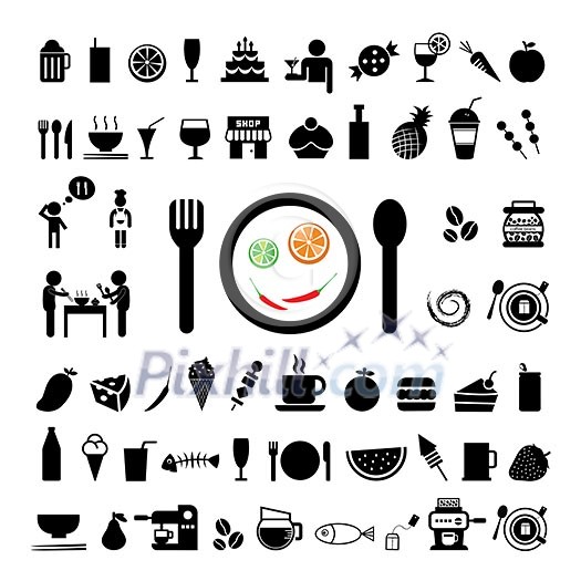 food and drink icon on white background 