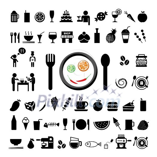 food and drink icon on white background food and drink icon on white background