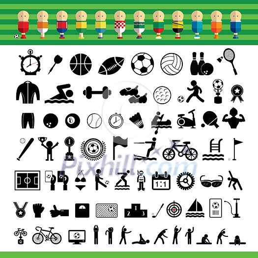 basic vector sports icon set basic vector sports icon set