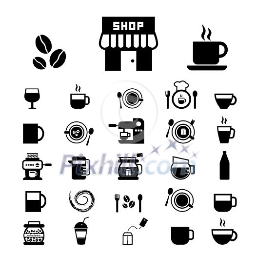 cup and coffee vector icon set cup and coffee vector icon set