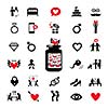 wedding and valentine icon set  