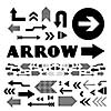 thin line arrow icons set 