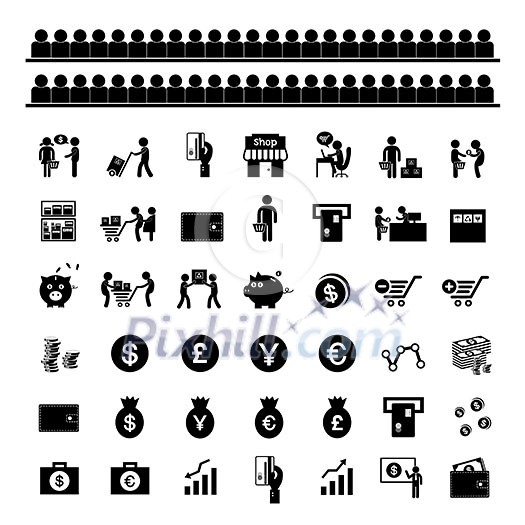 money and financial vector icon set money and financial vector icon set