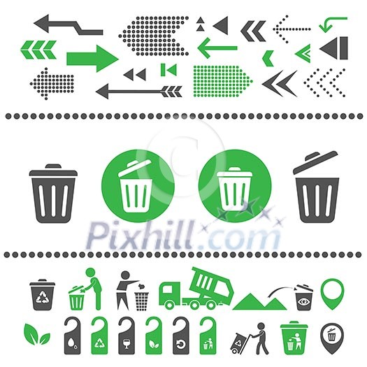 vector recycling bin and arrow icon  