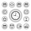 vector clocks and time icon set  