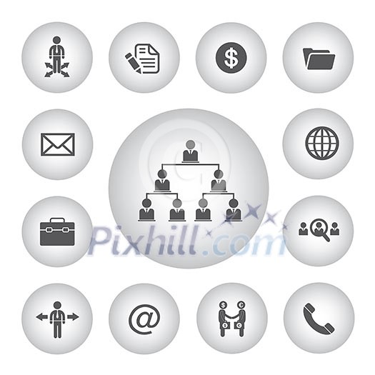 vector business management icon set vector business management icon set