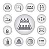 Business management and conference icon set 