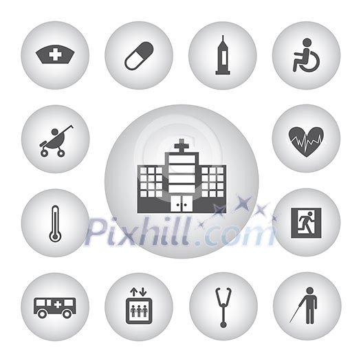 vector basic icon for hospital 