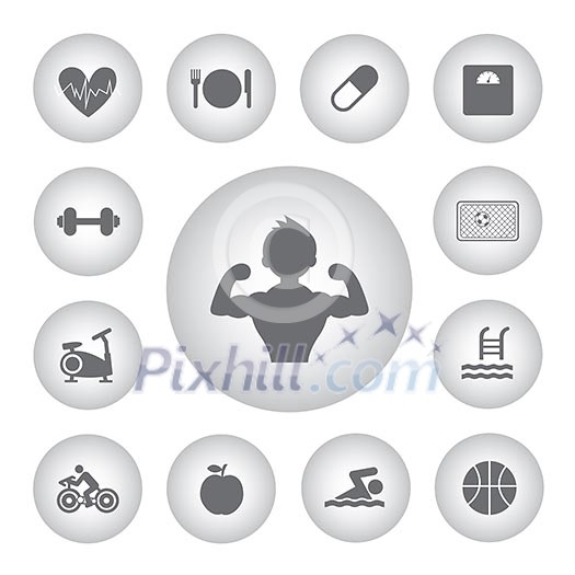 vector basic icon for sports and healthy  