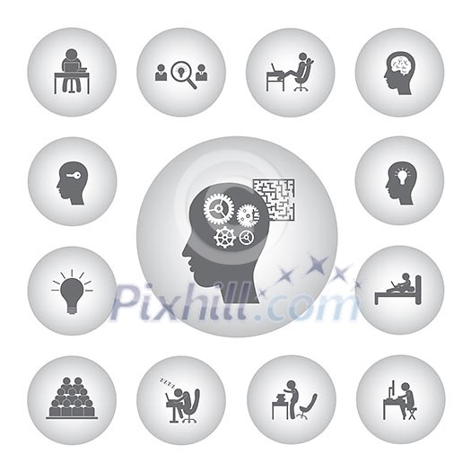 business man icon using computer 