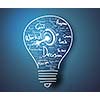 Conceptual image of light bulb and business strategy sketch