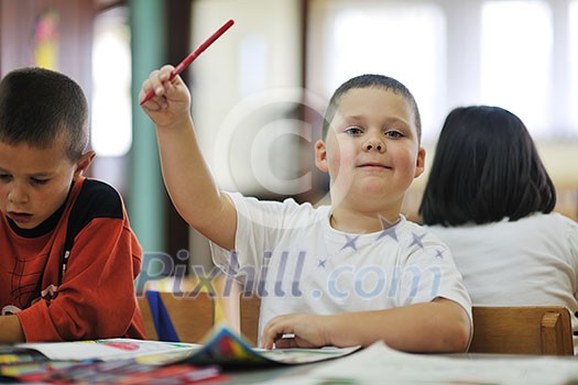 happy child kids group have fun and play at kindergarden indoor preschool education concept with teacher happy child kids group have fun and play at kindergarden indoor preschool education concept with teacher