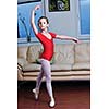 ballet girl exercise and learn at home
