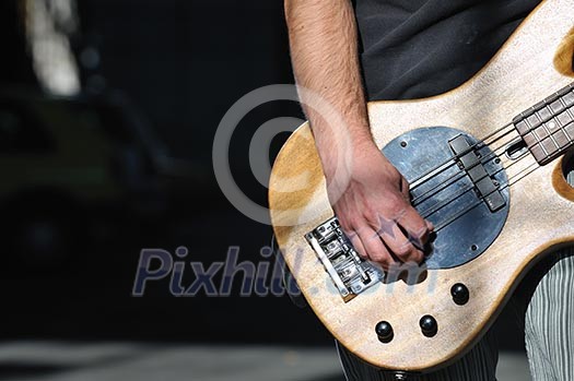 young music player playing guitar instrument 