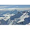 mountain snow fresh sunset at ski resort in france val thorens 