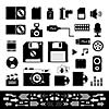 vector technology and storage icons set 