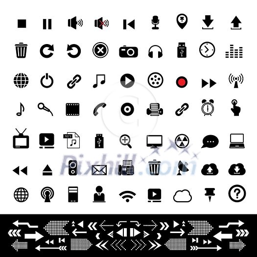 music button icon set for media music button icon set for media