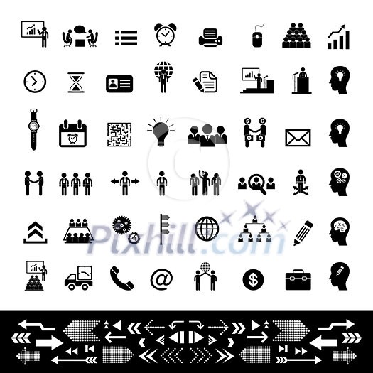 vector business teamwork  icon set   