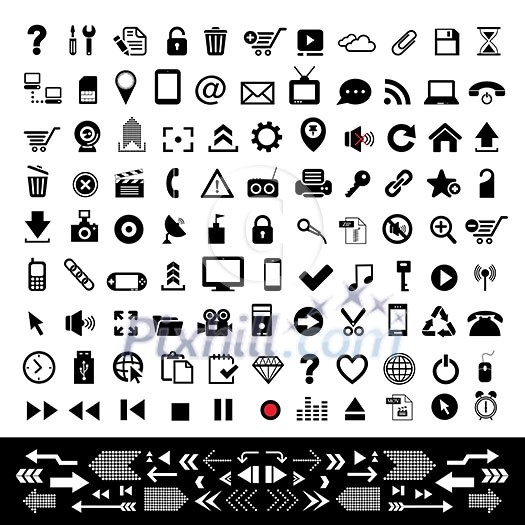 vector technology icon set for website 