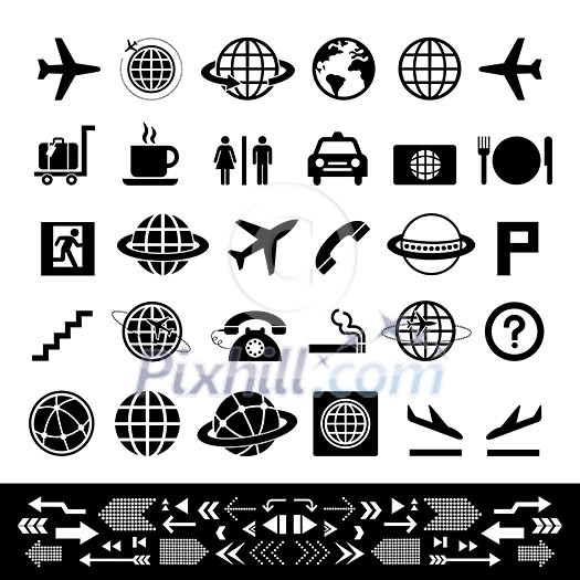 vector basic icon set for airport vector basic icon set for airport