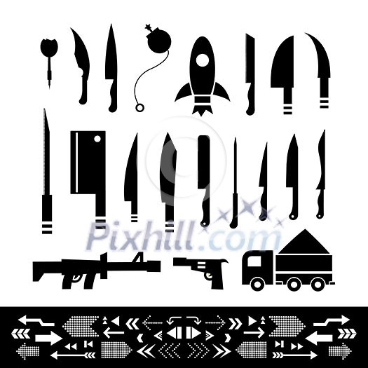 basic vector weapons symbol set 