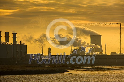 Power plant at sunrise Power plant at sunrise
