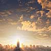 View of Benidorm on sunset, Costa Blanca, Spain