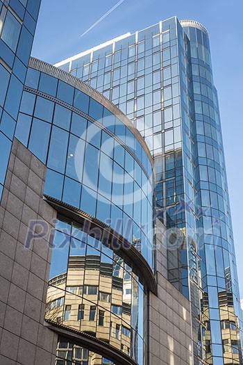 Modern building against blue sky Modern building against blue sky