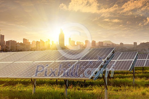 solar panels under blue sky