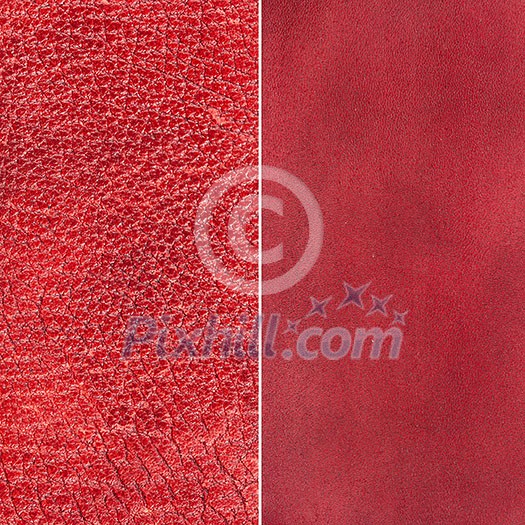Red vintage leather texture closeup