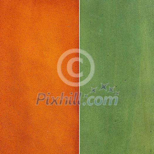 Brown and green vintage leather texture closeup Brown and green vintage leather texture closeup