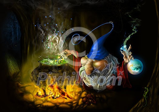 drawing fairy sly wizard in cave drawing fairy sly wizard in cave