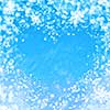 blue winter background with heart and snowflakes