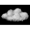 white puffy cloud isolated on black background