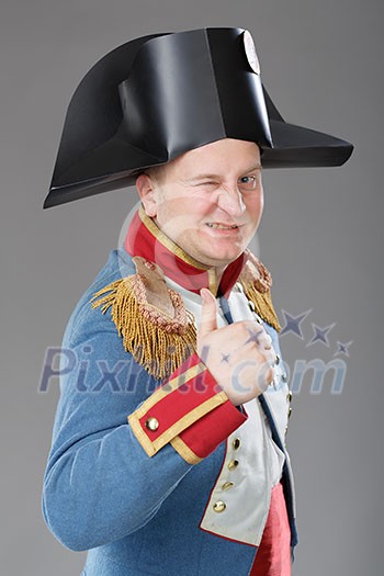 Actor dressed as Napoleon. Historical costume. Actor dressed as Napoleon. Historical costume.