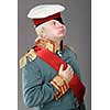 Actor dressed as Russian Generalissimo Suvorov