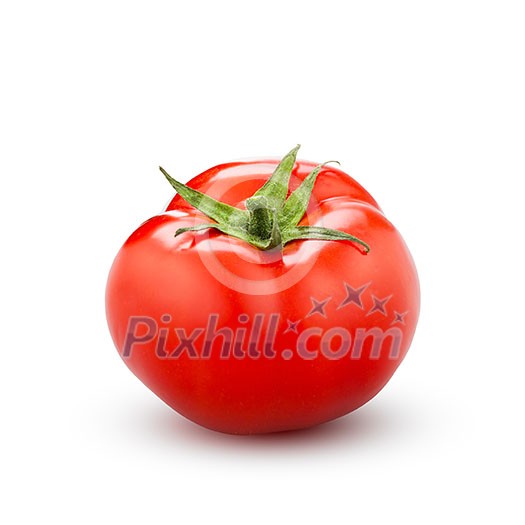 red tomato isolated on white