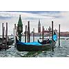 Gondolas and San Giorgio Maggiore church on Grand Canal in Venice